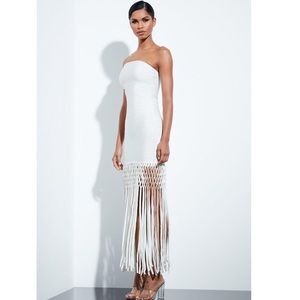 Misguided white bandage midi dress
